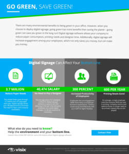 Download our free infographics to see digital signage savings for the environment and your bottom line