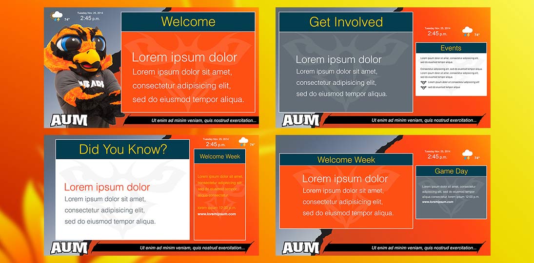 Use custom digital signage themes to match your brand identity on screens