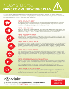 Download our infographic for 7 steps to build a crisis communications plan 