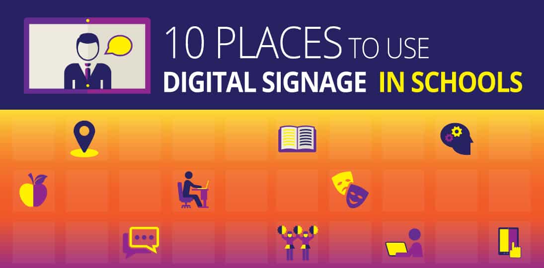 Find out where to put digital signs in schools & what to show on them