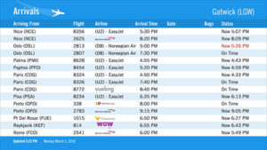 Use our flights board subscriptions to show departures and arrivals on screens 