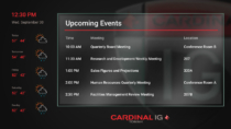 Cardinal IG Digital Events Board in AxisTV Signage Suite