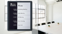 EPS Electronic Paper Room Signs can be easily mounted on walls, cubicles or glass