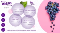 Welch&#039;s digital events board is part of an interactive digital signage design by Visix