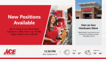 Ace Hardware Digital Signage - designed in AxisTV Signage Suite