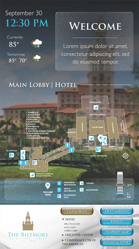 Biltmore Hotel Miami Interactive Wayfinding