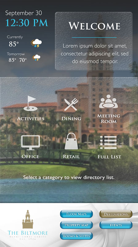 Biltmore Hotel Miami Interactive Directory