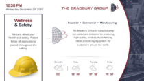 The Bradbury Group digital signage layout designed in AxisTV Signage Suite