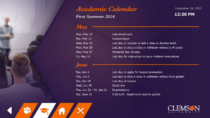 Clemson University Interactive Digital Signage - Academic Calendar