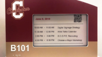 Visix EPS Room Signs with custom faceplate for College of Charleston