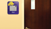 Visix Electronic Paper Room Signs are easily mounted on walls, with or without a custom frame