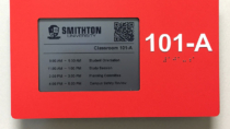 Smithton University screen design and E-Paper Room Sign with custom faceplate
