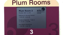 Visix EPS epaper room sign sample designed for Aria Convention Center