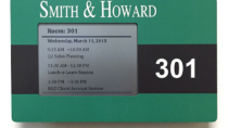 EPS 60 meeting room sign with custom frame for Smith & Howard