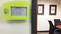 EPS 74 E Ink Room Signs from Visix weigh only 10 ounces for easy mounting on any surface