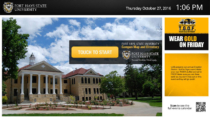 Fort Hays State University Interactive Digital Signage with touchscreen hot spots
