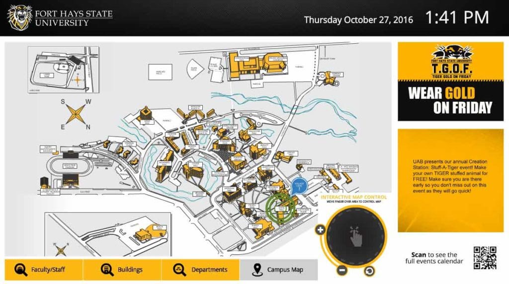 Fort Hays State University Interactive Wayfinding Map