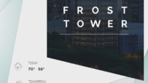 This interactive screen design for Frost Tower was created in AxisTV Signage Suite