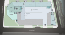 This wayfinding map for Frost Tower is part of an AxisTV Signage Suite layout