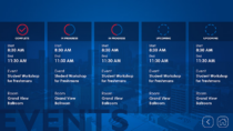 Georgia State University Events Board shows today's schedule on digital signs