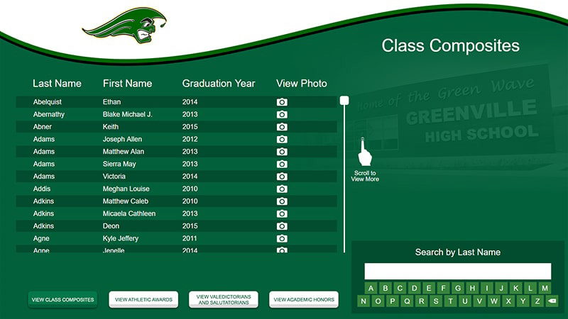 Greenville City Schools Interactive Digital Signage Directory