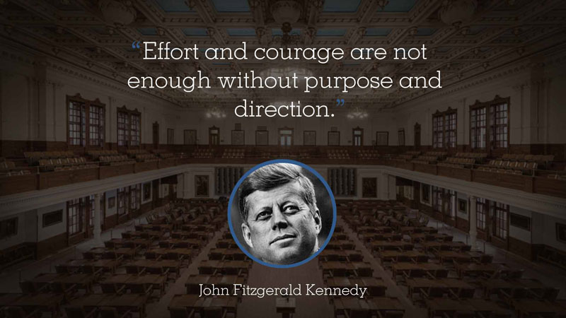 Visix Digital Signage Content Subscriptions | Inspirations & Trivia Feed | John F. Kennedy Inspirational Quote Example