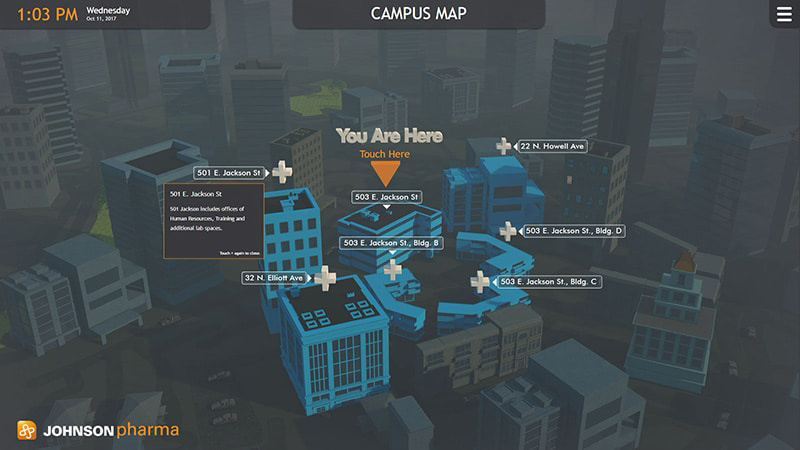 Johnson Pharmaceuticals Interactive Wayfinding