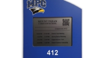 MPC Prep School Epaper Room Sign with QR code and Custom Faceplate