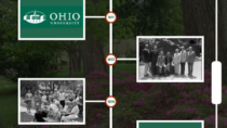 Emeriti Park Interactive Info Kiosk for Ohio University includes a touchscreen timeline about the park's history