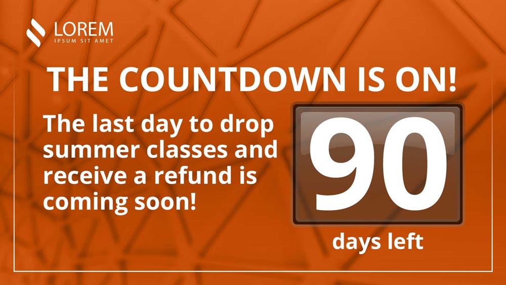 Visix Digital Signage Kits | Countdown by Day Kit | Orange Background Design Sample
