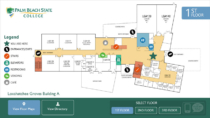 Visix designed interactive wayfinding with maps and legend for Palm Beach State College