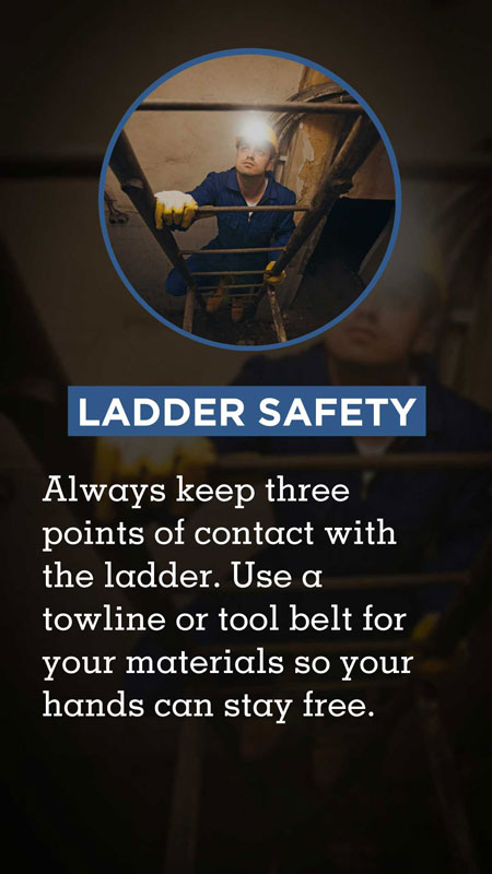 Visix Digital Signage Content Subscriptions | Safety Tips Feed | Ladder Safety Tips Portrait Message Sample