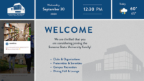 Sonoma State University digital signage layout designed by Visix creative services team