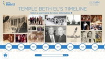 Temple Beth El Interactive Timeline shows images and info on touchscreens