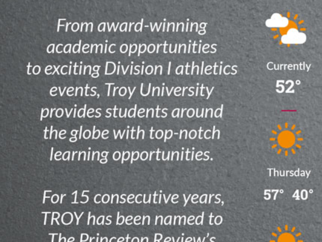 Troy University Portrait Digital Signage