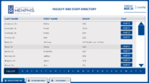 The University of Memphis used our template for interactive directories to show info on touchscreens