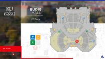University of Kansas Budig Hall Interactive Wayfinding Map designed by Visix