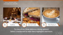 University of Texas AT&amp;T Conference Center Interactive Menu Board for touchscreens