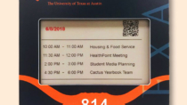 Visix EPS Room Signs with custom faceplate for University of Texas