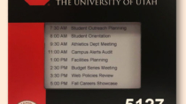 University of Utah Epaper room sign from Visix with custom frame using braille