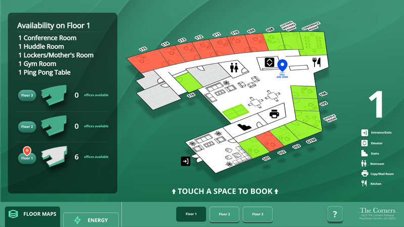 Visix Choros Board - Touch & Gesture Control Workplace Wayfinding