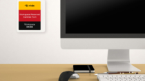 Visix EPS 42 Epaper Signs for Desk Reservations can show bookings on screen using black, red, yellow and white ink
