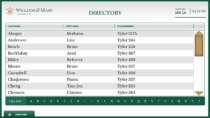 College of William & Mary Templated Directory customized with brand colors and logo