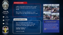 Louisville Police digital signage layout with social media feed - created by Visix