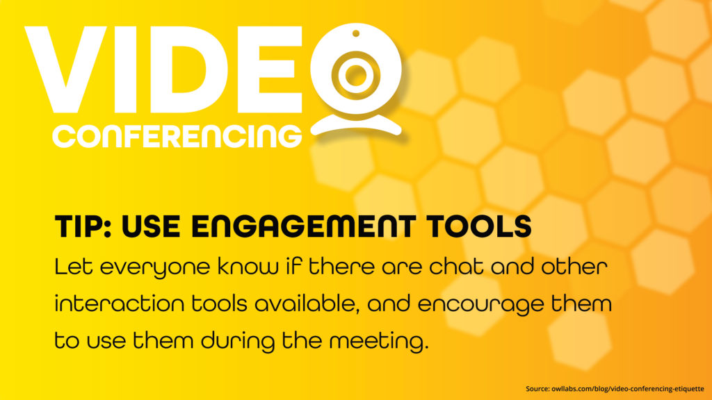Free Graphic | Video Conferencing Tips | Use Engagement Tools