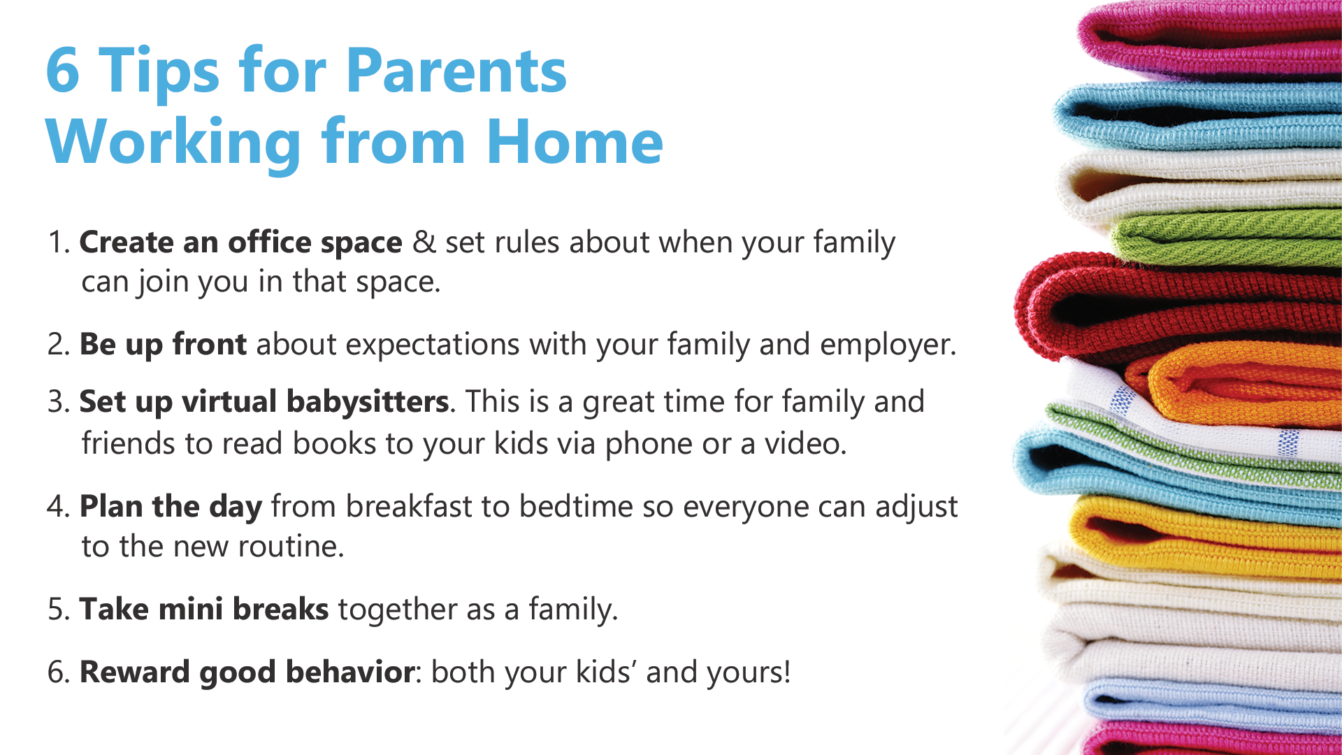 Free Graphic | Work from Home Tips | 6 Tips for Parents