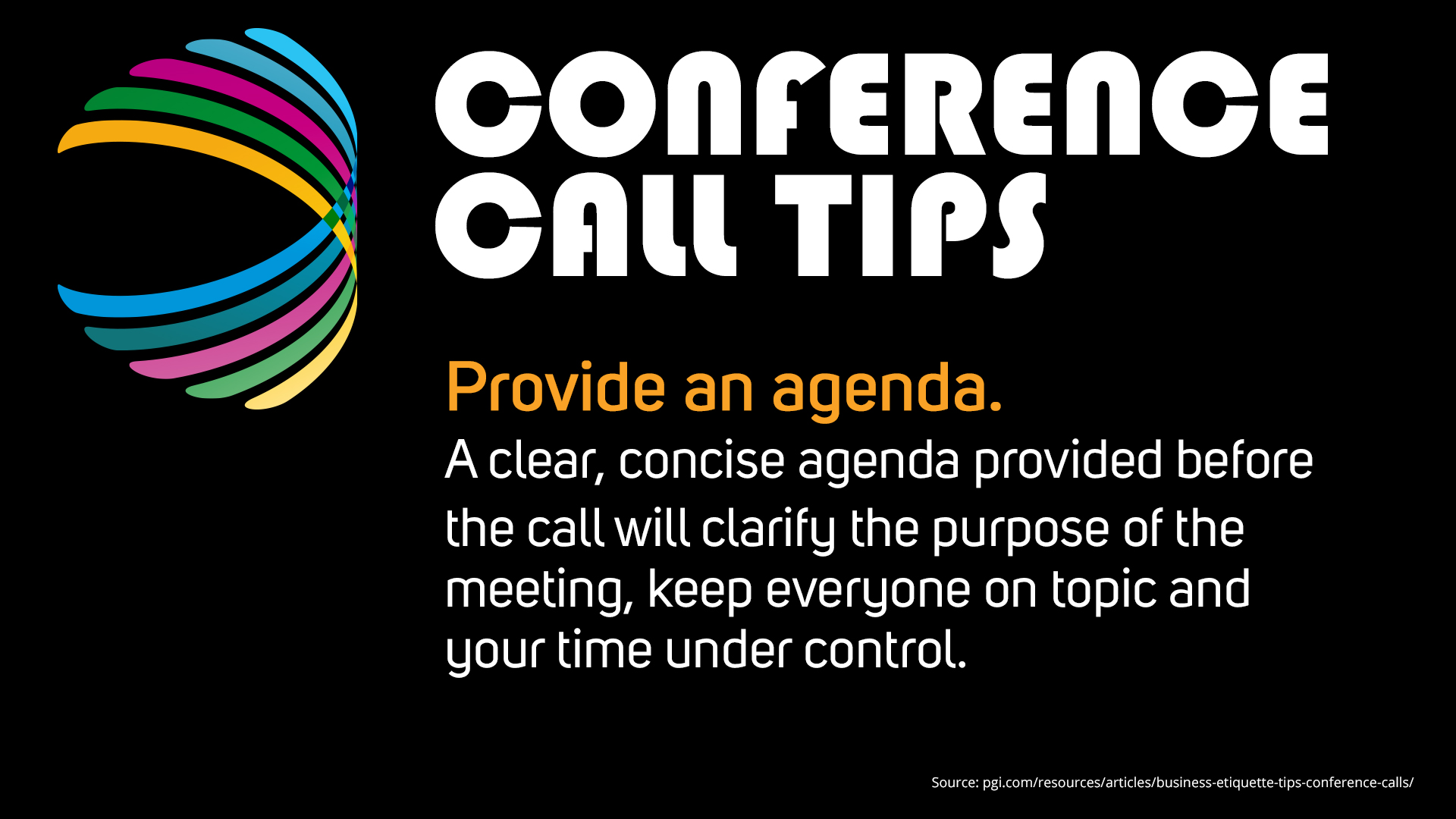 Free Graphic | Conference Call Tips | Provide an agenda