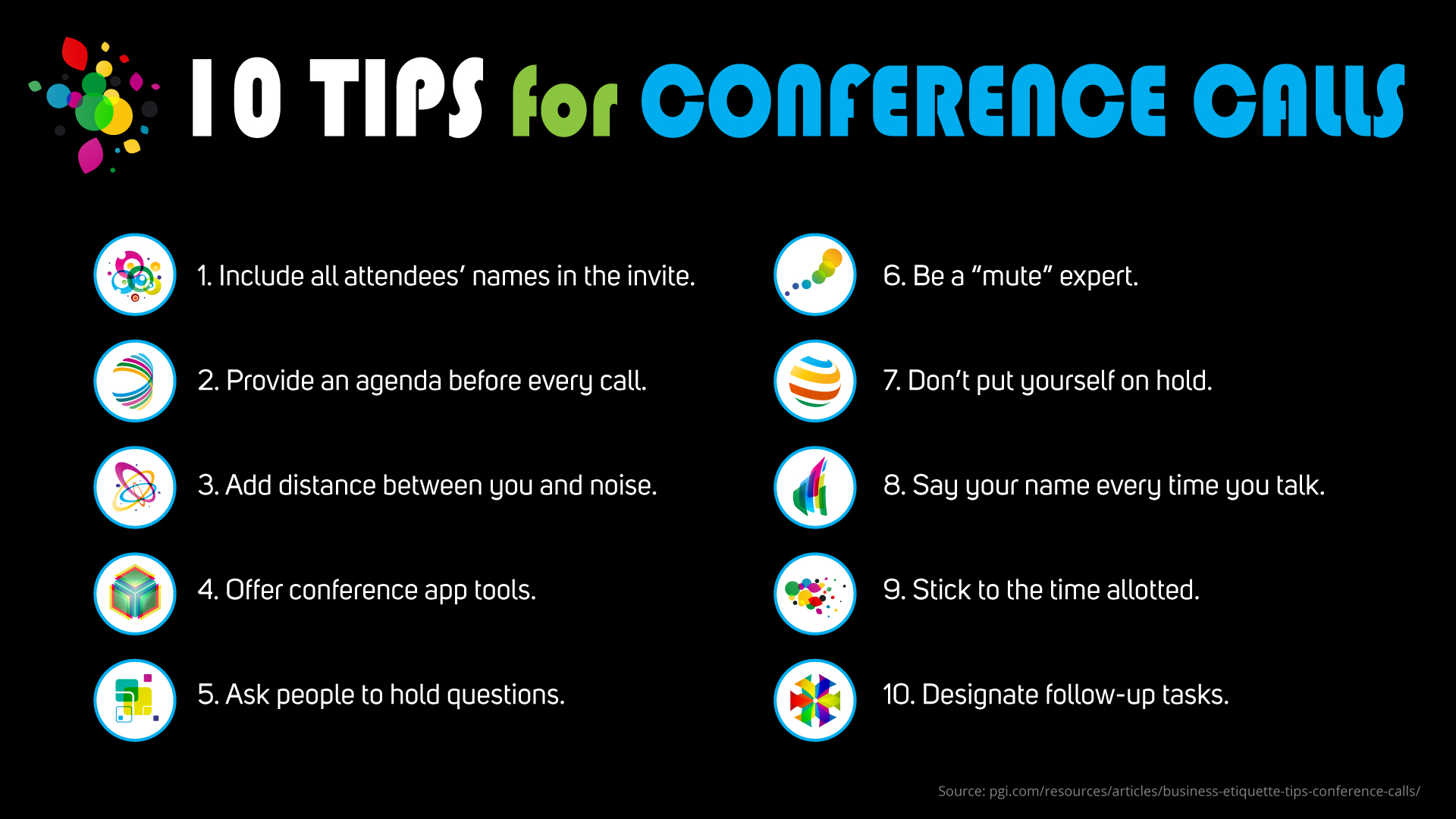 Free Graphic | Conference Call Tips | 10 Tips