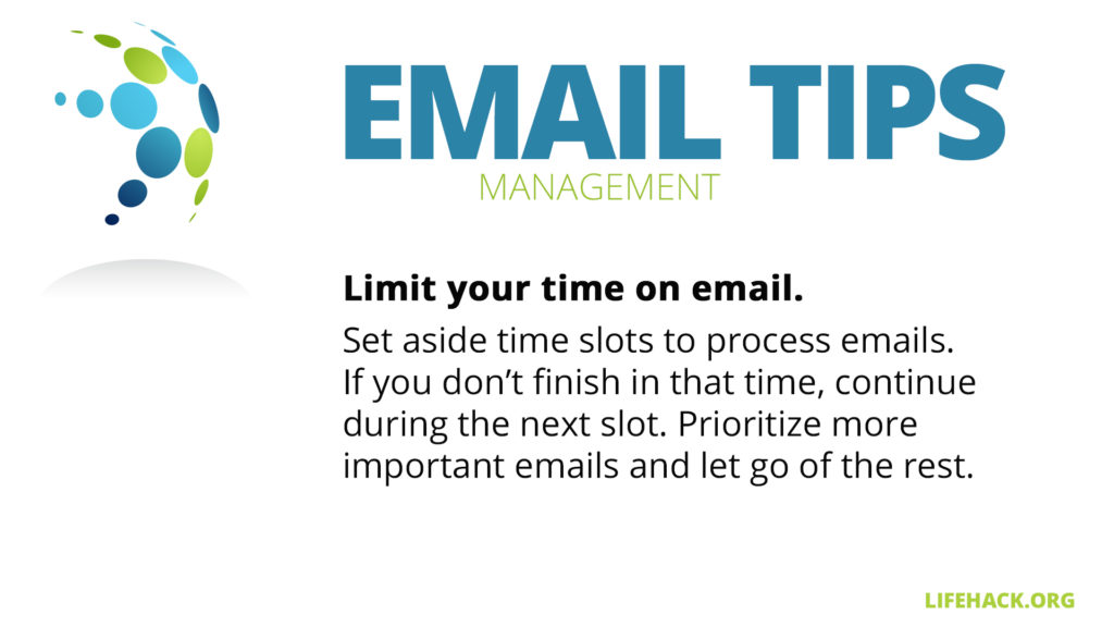 Free Graphic | Email Management Tips | Limit time on email