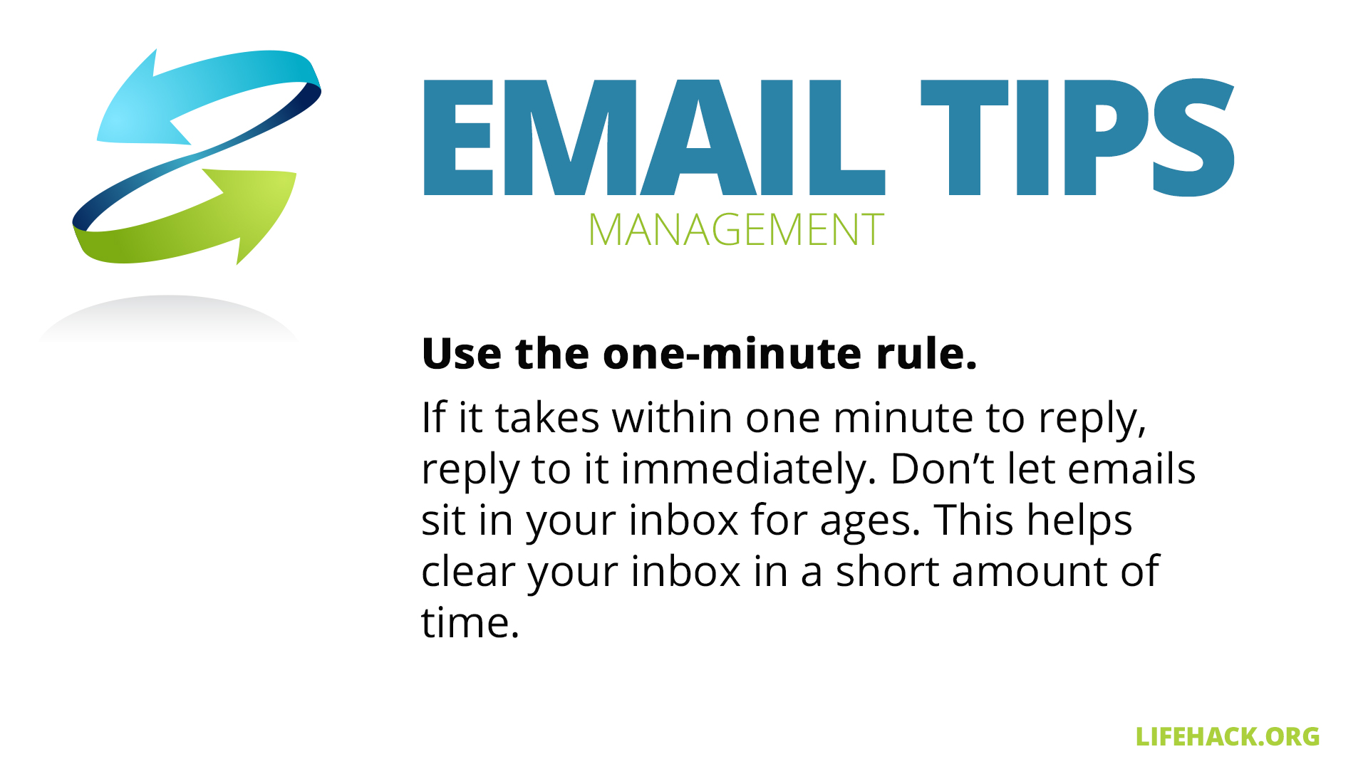 Free Graphic | Email Management Tips | Use the one-minute rule